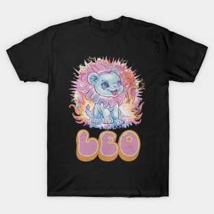 Cosmic Leo Kawaii Lion Zodiac Sign Anime Birthday T-Shirt